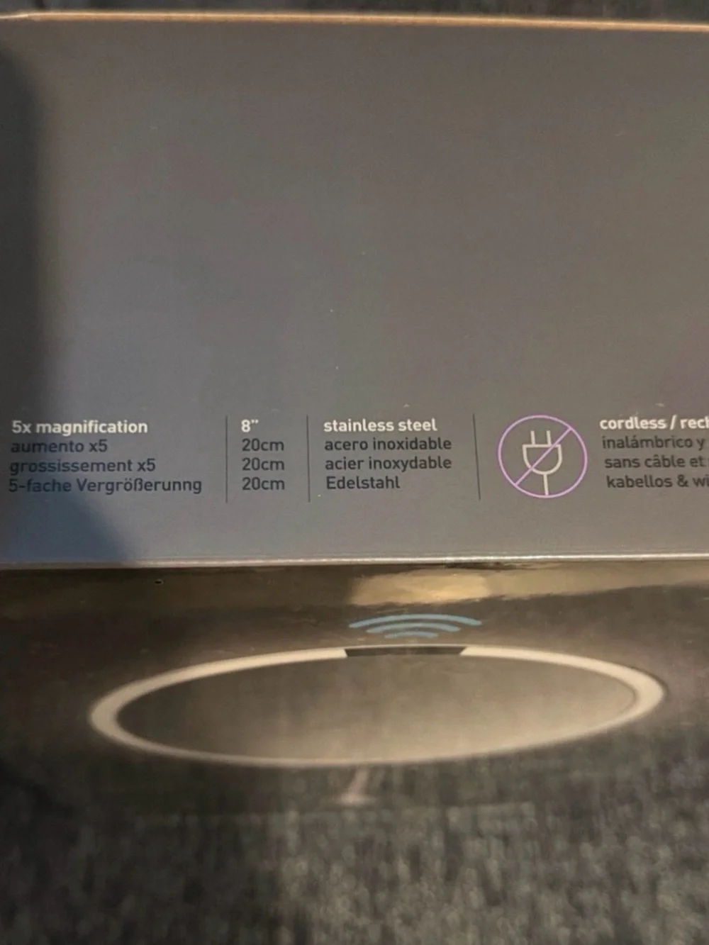 simplehuman Silver LED Rechargeable Sensor Mirror
